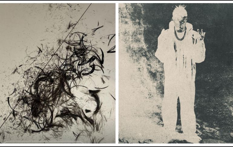 El cantante mexicano subió una historia mostrando el cabello que dejó atrás por su nueva imagen. ESPECIAL / Instagram pesopluma