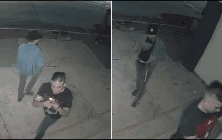 El tercer sujeto se ve cerca del vehículo esperando y cuidando que no los vieran. Cuando terminaron se fueron. ESPECIAL