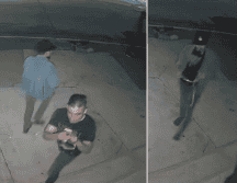 El tercer sujeto se ve cerca del vehículo esperando y cuidando que no los vieran. Cuando terminaron se fueron. ESPECIAL