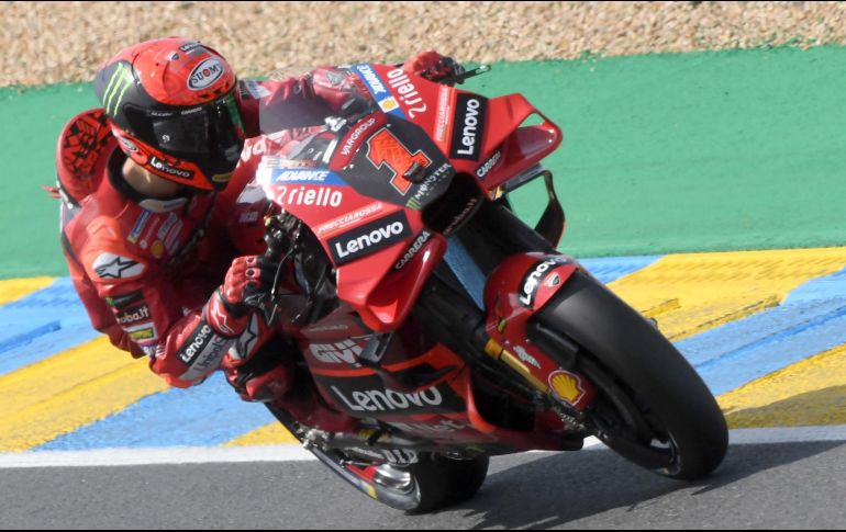 Bagnaia marcha segundo en el campeonato, detrás de Jorge Martín. AFP/J. Monier