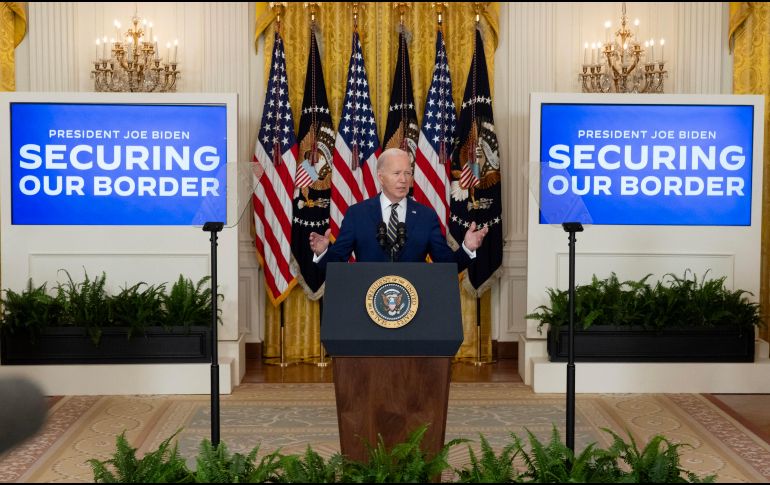 Biden intentó explicar que esta orden ejecutiva es una respuesta a la falta de consenso para una reforma migratoria. EFE/MICHAEL REYNOLDS