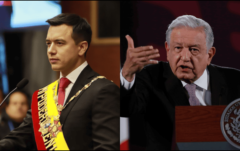 El Presidente de Ecuador, Daniel Noboa y el Presidente de México, Andrés Manuel López Obrador. ESPECIAL/Foto de Daniel Noboa en Twitter, ARCHIVO/SUN