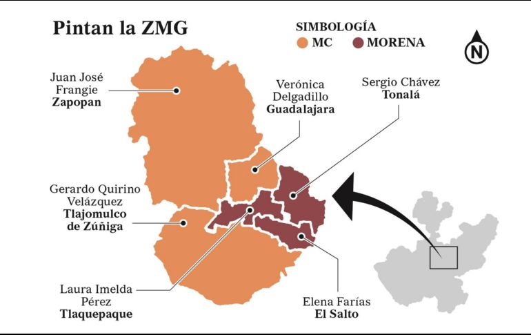 Los electores de la Zona Metropolitana de Guadalajara repartieron los cargos públicos entre los candidatos de Morena y Movimiento Ciudadano. EL INFORMADOR/L. Martínez