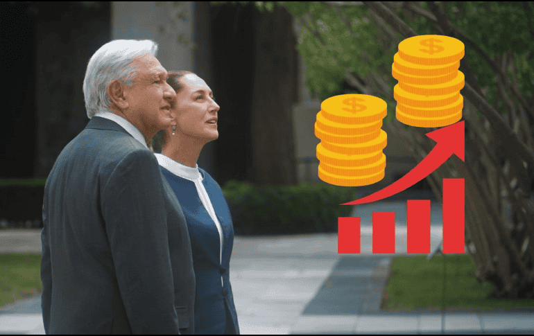 El gobierno de Andrés Manuel López Obrador recibió del sexenio anterior una deuda de 560 mil millones de dólares. ESPECIAL / X / @Claudiashein