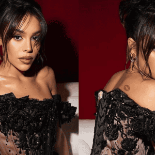 Llamativa y sofisticada: Danna sorprende a sus fans con vestido negro de encaje (FOTOS)