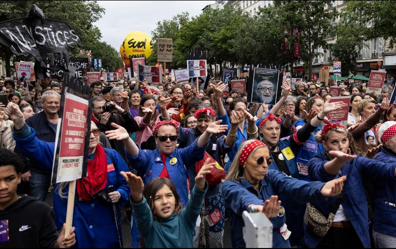 Manifestación contra el partido derechista RN, que obtuvo resultados favorables en las elecciones europeas. EFE/A. Pain