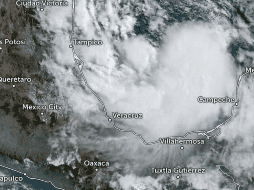 De acuerdo con la Conagua, se anticipa que este fenómeno cause fuertes precipitaciones, vientos intensos y oleaje elevado. X/@zoom_earth