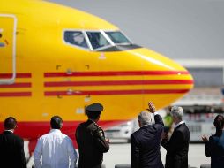 El presidente Andrés Manuel López Obrador en el arribo del avión de carga de DHL al Aeropuerto Internacional Felipe Ángeles (AIFA) el 28 de febrero del 2023. EL INFORMADOR / ARCHIVO