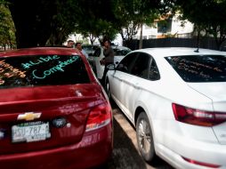 Los conductores se manifestaron en el Parque de las Estrellas hasta las oficinas de la Secretaría de Infraestructura Comunicaciones y Transportes (SICT). ESPECIAL.
