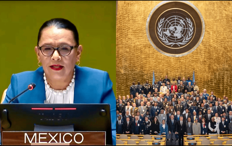 México solicita en la UNCOPS, atender el tráfico internacional de armas de fuego. ESPECIAL/Foto de @rosaicela_ en X