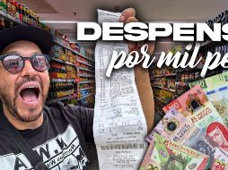 Este fue el resultado de Lalo Villar intentando replicar el reto de pagar mil pesos por una despensa. ESPECIAL / YouTube LaloVillar