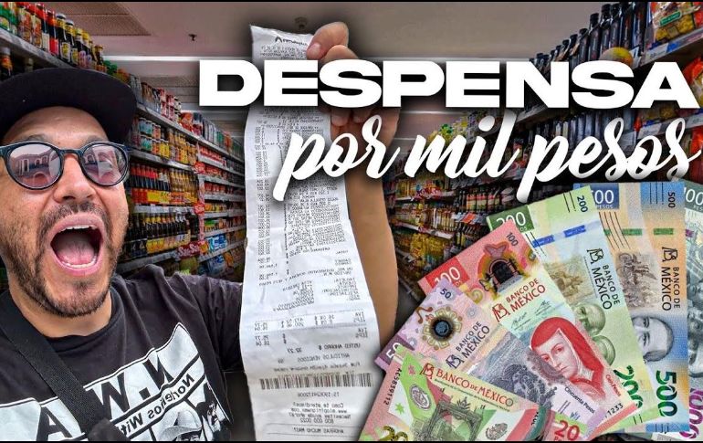 Este fue el resultado de Lalo Villar intentando replicar el reto de pagar mil pesos por una despensa. ESPECIAL / YouTube LaloVillar
