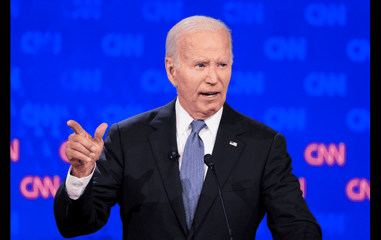 El presidente Joe Biden durante un debate presidencial con el candidato republicano a la presidencia, el expresidente Donald Trump, en Atlanta. AP / G. Herbert