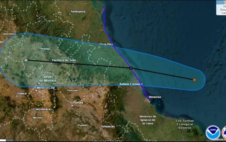 Debido al fenómeno meteorológico habrá de fuertes a intensas lluvias en diferentes estados del país, principalmente en Veracruz y la Península de Yucatán. X / @SkyAlertStorm