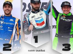 En una pista de 2,400 metros, Dueñas manejó con gran destreza el tracto #29 para quedarse con el triunfo. X/ @SuperCopaMex.