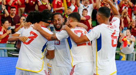 Venezuela consiguió la victoria y hace historia logrando por primera vez sumar tres partidos ganados al hilo en la Copa. EFE/ A. DAVIS.