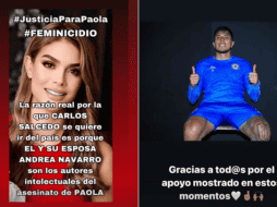 Tras acusaciones a Carlos Salcedo por el asesinato de su hermana Paola Salcedo, podría terminar el vínculo laboral con Cruz Azul. ESPECIAL/Fotos de Isabellahn8 y csalcedojr en Instagram