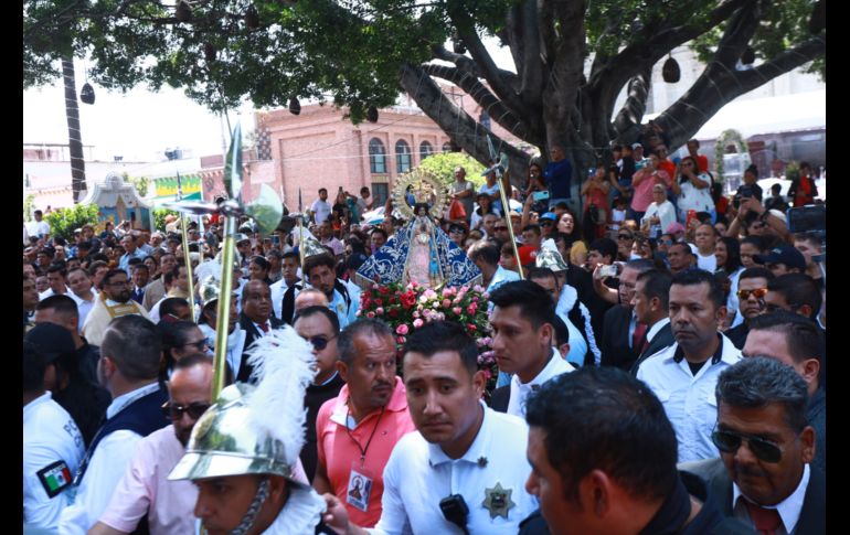 Para pedir por un buen temporal de lluvias la Virgen de Zapopan arribó este domingo al municipio de Chapala. CORTESÍA
