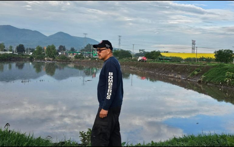 La búsqueda de los dos adultos mayores desaparecidos el domingo continúa a lo largo del arroyo El Chirimoyo. ESPECIAL / Unidad de Protección Civil y Bomberos de Tlajomulco