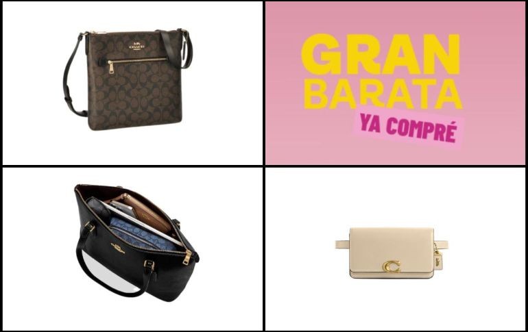 La Gran Barata Liverpool pone en 30 por ciento de descuento estos bolsos Coach. ESPECIAL/Liverpool