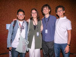 Rafael Ramírez, Grace Ríos, Ernesto González Díaz y Mario Medina en la función de “Concierto para otras manos” en el cineforo de la Universidad de Guadalajara. GENTE BIEN JALISCO/ Jorge Soltero