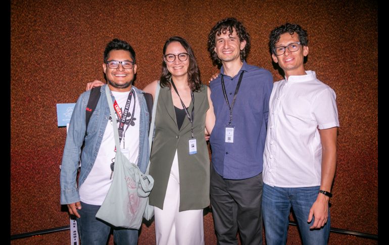 Rafael Ramírez, Grace Ríos, Ernesto González Díaz y Mario Medina en la función de “Concierto para otras manos” en el cineforo de la Universidad de Guadalajara. GENTE BIEN JALISCO/ Jorge Soltero