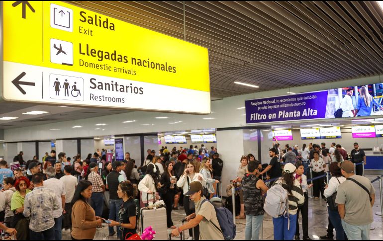 De acuerdo con el reporte del GAP a las 13:50 horas, se tenían registrados 18 vuelos de llegadas demorados. EL INFORMADOR / H. FIGUEROA