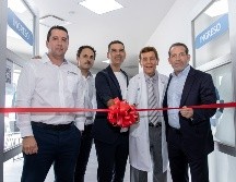 Luis Rangel, Pavel Carrillo, Rafa Márquez, Juan Jorge y Jorge Álvarez en el corte de listón de las nuevas instalaciones del hospital MIT. GENTE BIEN JALISCO/ Christian Pérez