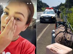 Durante su camino de vuelta a México sufrieron un percance de carretera. ESPECIAL / IG / @GRETTELLV