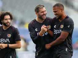 Chino Huerta, Gignac y Rondón, tres de los representantes de la Liga MX en el Skills Challenge. AFP/S. Revere