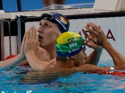 El alemán Märtens rompió la maldición que parecía perseguir a Alemania y 36 años después hizo sonar el himno germano en homenaje a un nadador masculino.  EFE /Lavandeira Jr.