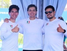 El equipo mexicano varonil de Tiro con Arco conformado por Matías Grande, Bruno Martínez y Carlos Rojas. X/ @CONADE.