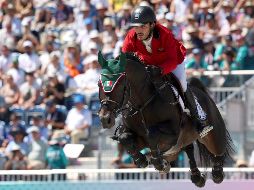 Andrés Azcárraga consiguió su boleto a París 2024 como jinete de reserva y fue el único del equipo mexicano que logró llegar hasta la última etapa. AFP