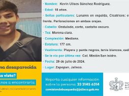 Kevin Ulises y su prima fueron reportados como desaparecidos el 29 de julio. ESPECIAL