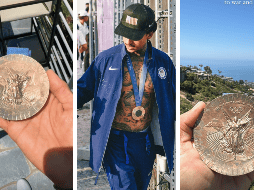 Nyjah Huston compartió en sus historias el estado en el que se encuentra su medalla de bronce; no está nada contento. ESPECIAL / Instagram @nyjah