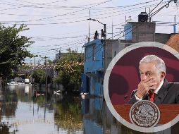 El Mandatario federal aseguró que se está brindando apoyo a las personas afectadas por las inundaciones en diversas colonias de Chalco. SUN / D. S. Sánchez