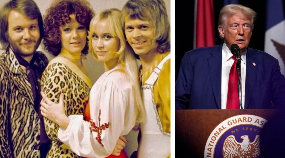 ABBA y su representante legal solicitaron de inmediato que se baje y se eliminen los contenidos en los que su música aparece acompañada por el candidato a la presidencia Donald Trump. ESPECIAL / X: @ABBA / AP / Carolyn Kaster