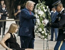 Donald Trump, el pasado 26 de agosto en el Cementerio Nacional de Arlington, donde están enterrados muchos soldados caídos en Afganistán. AFP