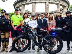 Entregaron equipamiento y vehículos a las y los policías tapatíos, entre los cuales se encuentran 40 bicicletas eléctricas. EL INFORMADOR / A. NAVARRO