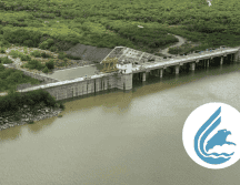 Vista aérea de la presa El Cuchillo en Nuevo León. ESPECIAL/Comisión Nacional del Agua (Conagua)