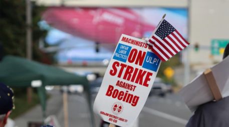 En la huelga participan principalmente trabajadores de fábricas del área de Puget Sound en el estado de Washington. AP / Manuel Valdés