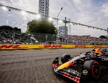 Sergio Pérez, en la clasificación del GP de Singapur. EFE / T. White