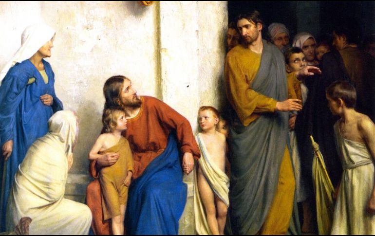 «El que reciba en mi nombre a uno de estos niños, a mí me recibe. Y el que me reciba a mí, no me recibe a mí, sino a aquel que me ha enviado». WIKIPEDIA/«Cristo con niños», de Carl Heinrich Bloch