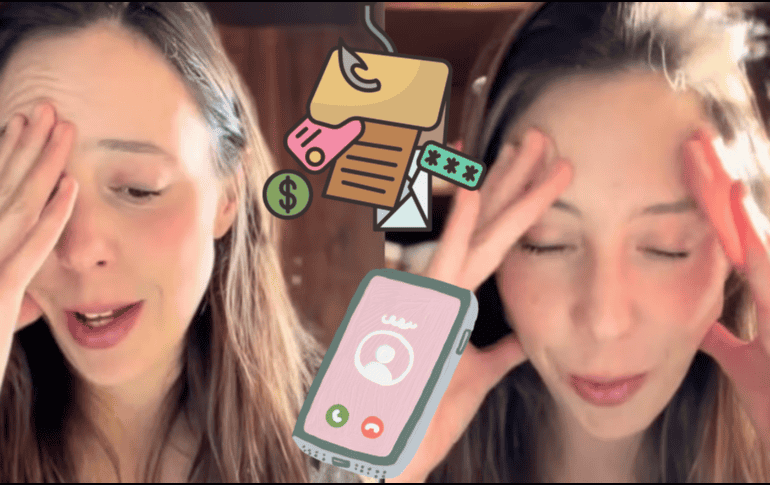 Sofía recibió una llamada en la que alguien, que parecía conocerla, le dijo que había un intento de cargo no autorizado en su tarjeta. TIKTOK / @sofianinoderivera / Canva