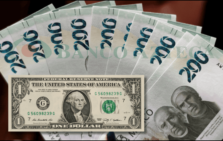 Este día, el dólar estadounidense mantiene un tipo de cambio de 19.35 pesos por unidad. EFE / ARCHIVO