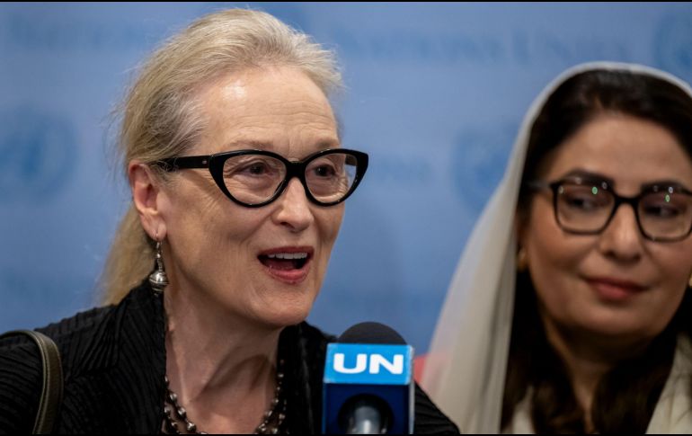 Meryl Streep puso el foco sobre la preocupante situación de las mujeres en Afganistán y Kabul. ESPECIAL / X: @UN