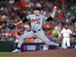 Tarik Skubal se plantó con personalidad sobre el montículo de la casa de los Astros de Houston para darle ventaja a su equipo en la Serie de Comodines. AP/K. Cox