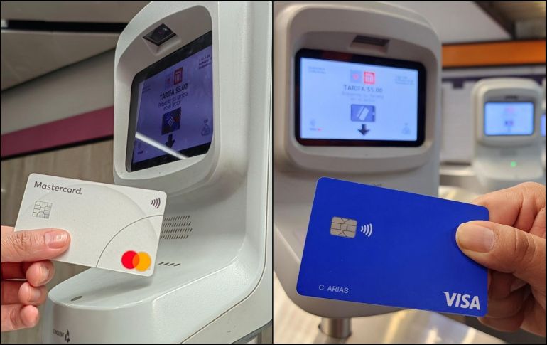 Las tarjetas bancarias sin contacto presentan el icono de wifi en la parte frontal. METRO CDMX