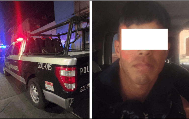 La Comisaría de Policía de Guadalajara detuvo a un sujeto luego de haber recibido un reporte sobre un robo con violencia en proceso. ESPECIAL / Policía de Guadalajara