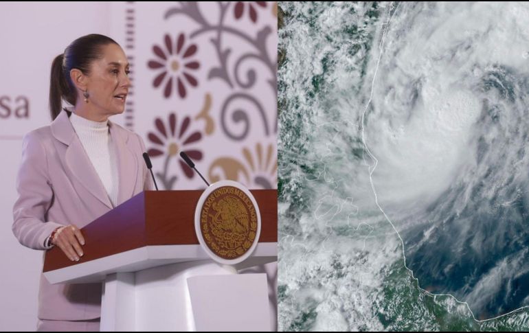 Sheinbaum Pardo instó a la población a mantenerse atenta a la información oficial. SUN/ ARCHIVO. AP/ NOAA.